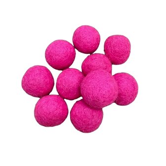 Vilt ballen, circa 2 cm, Fel Roze, 10 st. per verpakking 