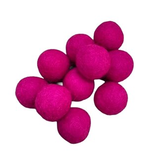 Vilt ballen, circa 2 cm, Fel Fuchsia, 10 st. per verpakking 