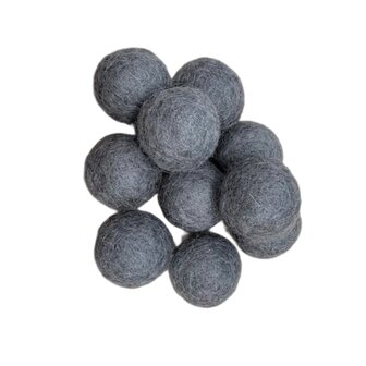 Vilt ballen, circa 2 cm, Antraciet, 10 st. per verpakking 