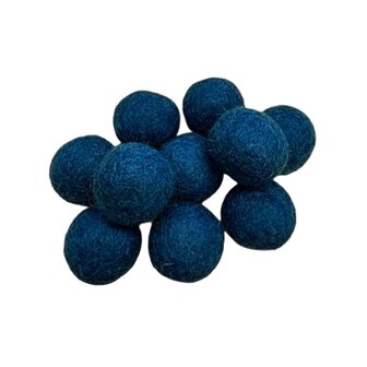 Vilt ballen, circa 2 cm, Porselein Blauw, 10 st. per verpakking