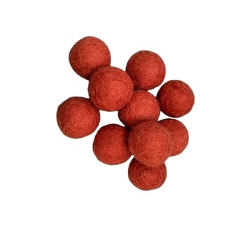 Vilt ballen, circa 2 cm, Terracotta , 10 st. per verpakking