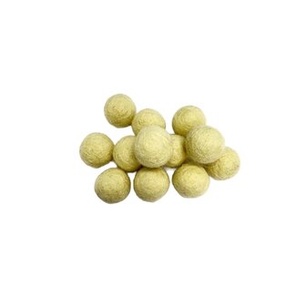 Vilt balletjes 15 mm, Cr&egrave;me/Zacht Geel , 12st. 
