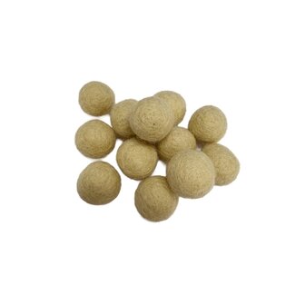 Vilt balletjes 15 mm, Zand , 12st. 