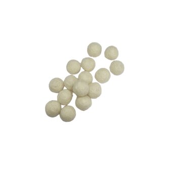 Vilt balletjes 1cm, Wol Wit, 15st.