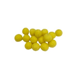Vilt balletjes 1cm, Zacht Geel, 15st.