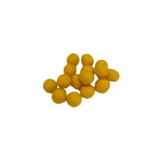 Vilt balletjes 1cm, Zon Geel, 15st.