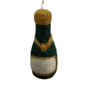 Handgemaakte wol vilt hanger, Champagne fles