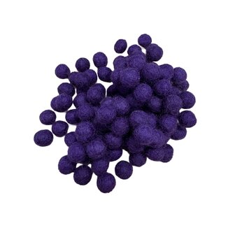 Merino wolvilt balletjes 0,5 cm, Donker Violet, 100 st.