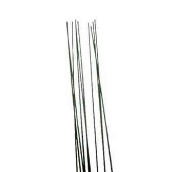Bloemen draad, groen omwikkeld 1 mm dik x 40 cm lang, 10 stuks per verpakking