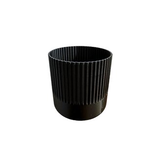 Planten potjes, Diverse afmetingen, Model Recht Ribbel, Zwart