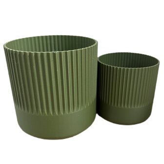 Planten potjes, Diverse afmetingen, Model Recht Ribbel, Groen