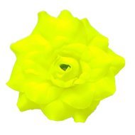 Stoffen kunst roos neon geel 4,5 cm doorsnee per stuk
