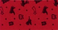 Kerst vilt print rendier slee rood 30x40cm - Viltdeco 1