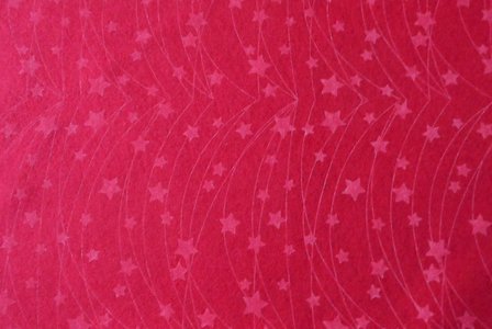 Kerst vilt print ster met lijnen, rood 30x40cm - Viltdeco 2