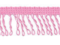 Franje band gedraaid roze 32 mm breed, per meter