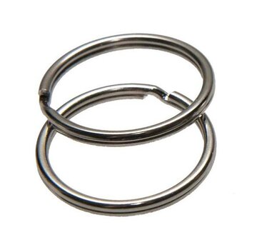 Sleutel ring zilver kleurig 25 mm doorsnee 10 stuks per zakje