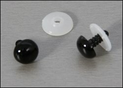 Veiligheids-ogen 6 mm zwart per paar