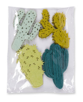 Vilt Cactussen, Mint/Groen, 16 stuks per verpakking
