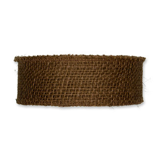 Jute band, Bruin, 5 cm x 20 meter op rol