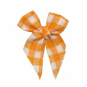 Strikjes geruit oranje 3 x 4 cm 10 stuks per zakje