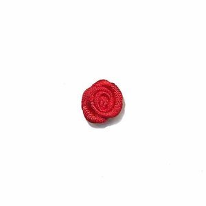 Satijnen roosjes rood 10 mm 10 stuk per zakje