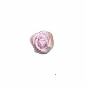 Satijnen roosje licht roze 15 mm 10 stuks per zakje