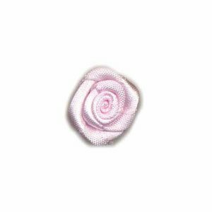 Satijnen roosjes licht roze 20 mm 10 stuks per zakje