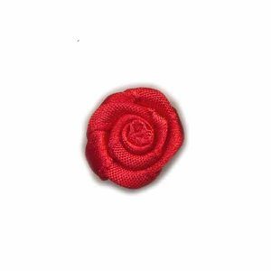 Satijnen roosje rood 20 mm 10 stuks per zakje