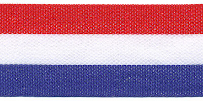 Rood wit blauw Nederlandse vlag lint 30 mm breed per meter