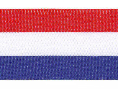 Rood wit blauw Nederlandse vlag lint 40 mm breed per meter
