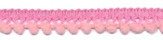 Mini pom pom band zalm roze 10 mm breed per meter