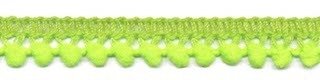 Mini pom pom band fel groen 10 mm breed per meter