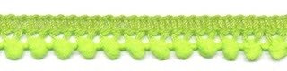 Mini pom pom band fel groen 10 mm breed per meter