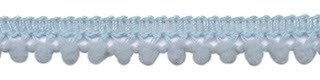 Mini pom pom band licht blauw 10 mm breed per meter