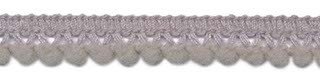 Mini pom pom band licht grijs 10 mm breed per meter