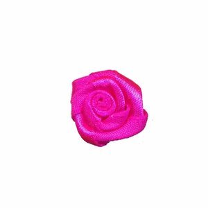 Satijnen roosje knal roze 20 mm 10 stuks per zakje