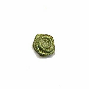 Satijnen roosje leger groen 15 mm 10 stuks per zakje