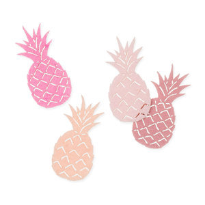 Vilt ananassen roze tinten 4 stuks per zakje