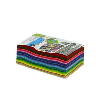 Vilt Lapjes Multipack &bull; 10x15cm &bull; 1mm dik &bull; 30 vellen