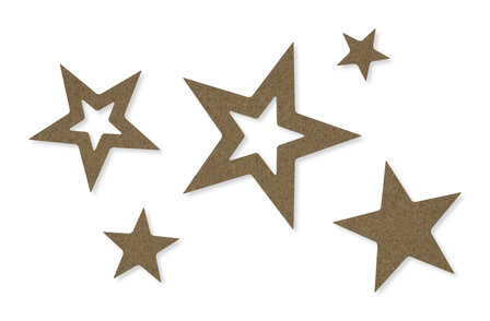 Vilt decoratie sterren, Bruin, 30 stuks 
