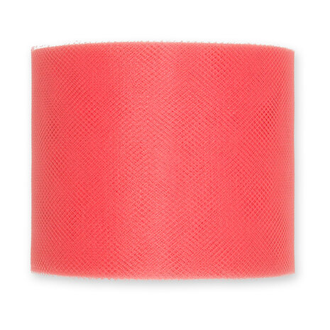 Tule, 7,5 cm x circa 50 meter op rol, Koraal Roze