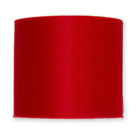 Tule, 7,5 cm x circa 50 meter op rol, Rood