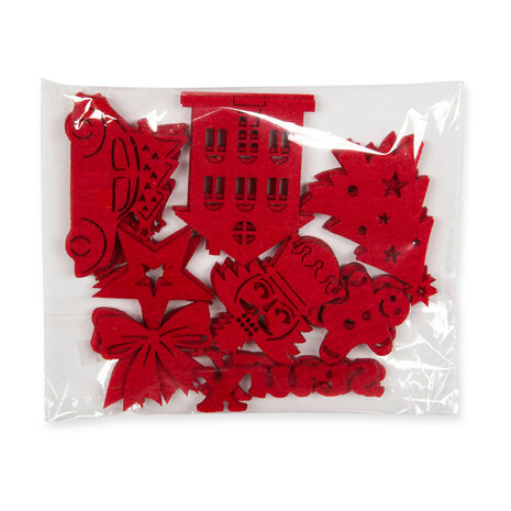 Vilt Xmas set, Rood, 8-delig