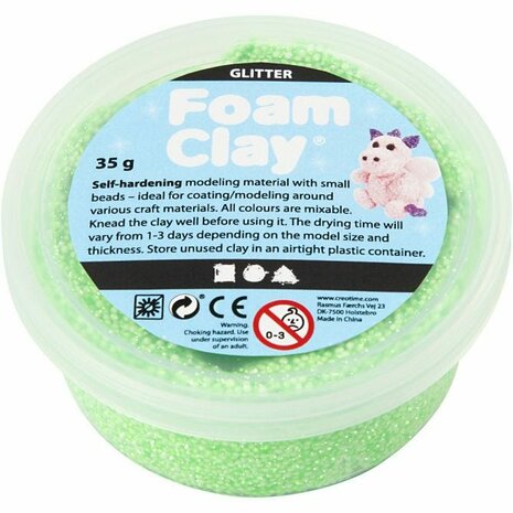 Foam Clay Licht Groen Glitter