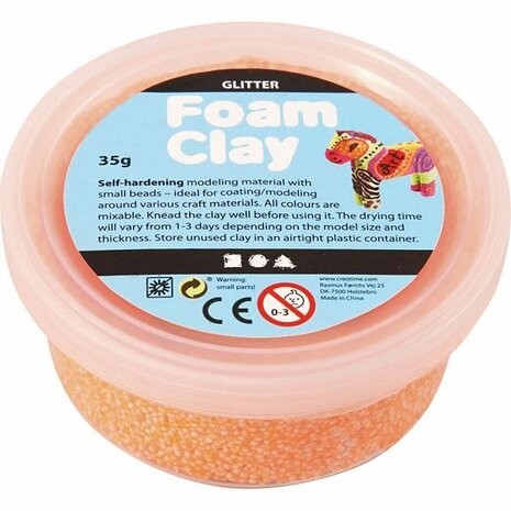 Foam Clay Oranje Glitter