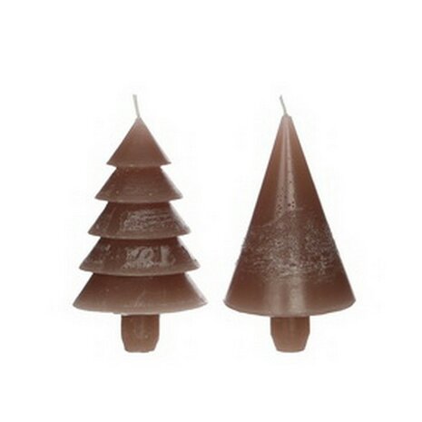 Kerstboom kaarsen set van 2, Taupe