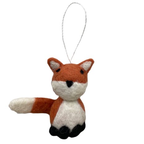Handgemaakte wol vilt hanger Vos 