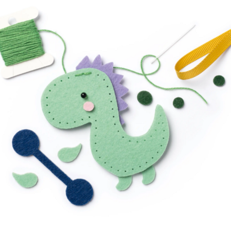 Mini Vilt DIY pakket, Dinosaurus 