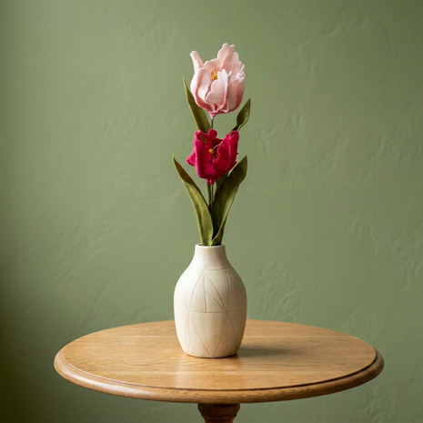 DIY Pakket Parkiet tulpen, Fuchsia/Zacht Roze