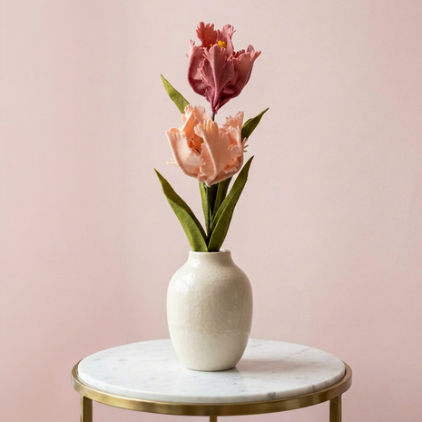 DIY Pakket Parkiet tulpen, Abrikoos/Antiek Roze